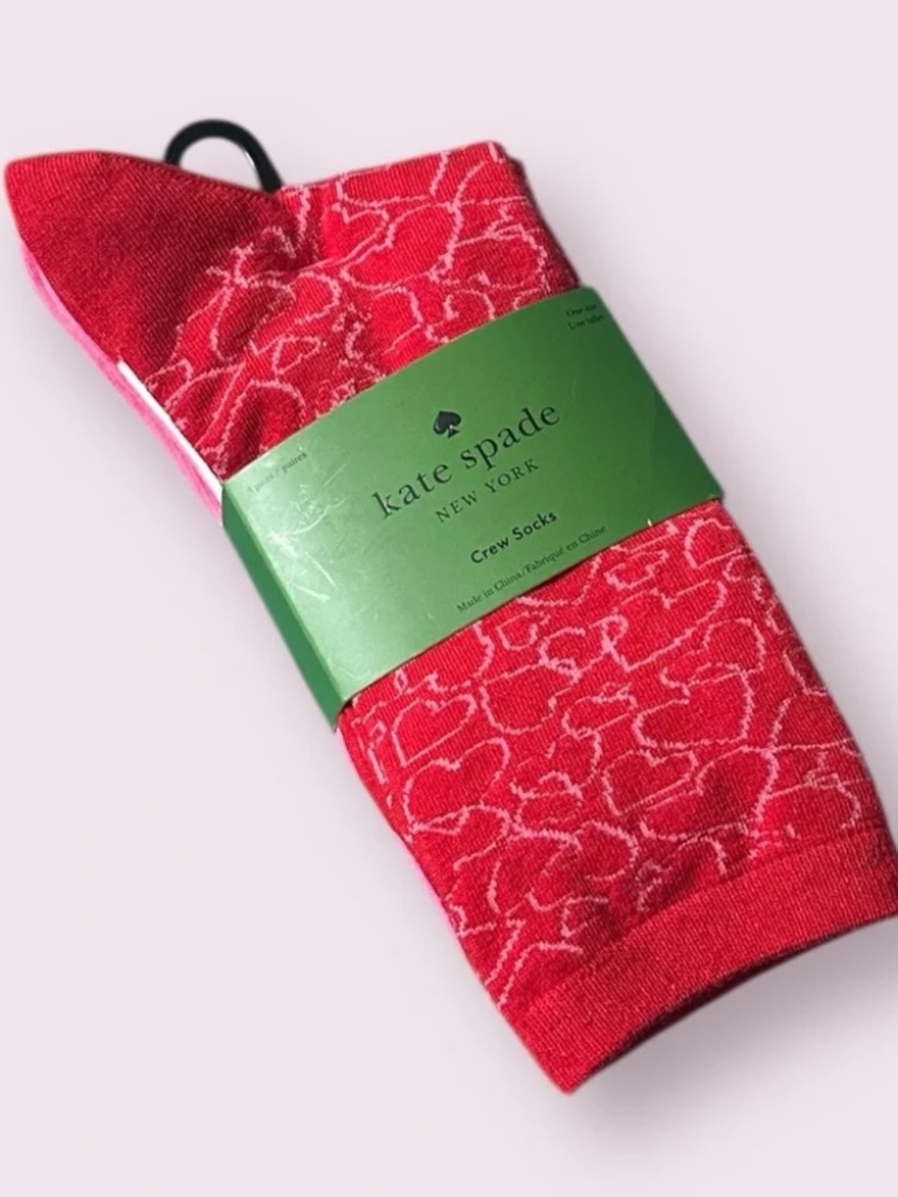 Kate Spade New York Women's 3 Pair Crew Socks Hearts/Spade